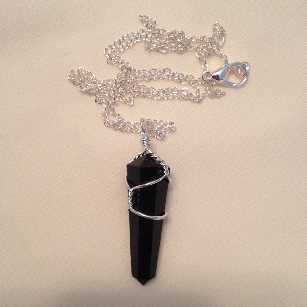Genuine Black Obsidian Gemstone Necklace